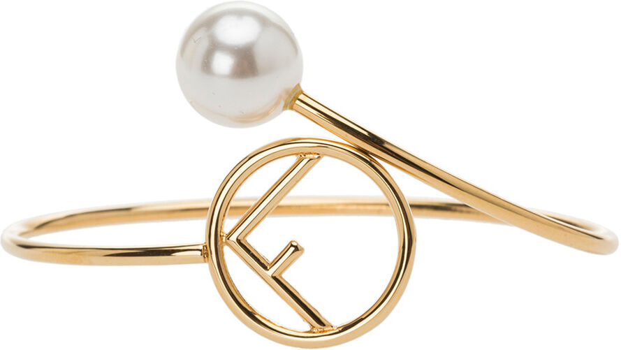 Fendi Bracciale Fendi oro semirigido con logo Fendi Bracciale Fendi oro semirigido con logo