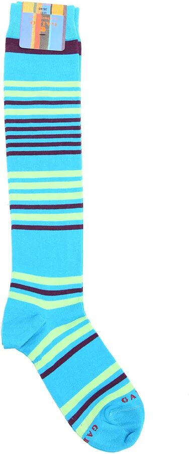 Gallo Calze lunghe a fantasia rigata turchesi Gallo Calze lunghe a fantasia rigata turchesi