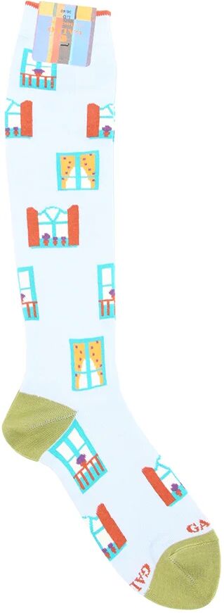 Gallo Calze lunghe a fantasia finestre celeste chiaro Gallo Calze lunghe a fantasia finestre celeste chiaro