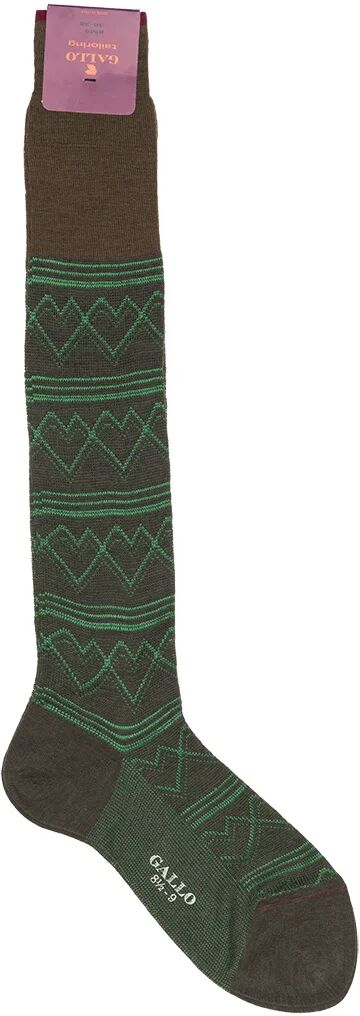 Gallo Calze lunghe verdi e marroni con disegni Gallo Calze lunghe verdi e marroni con disegni