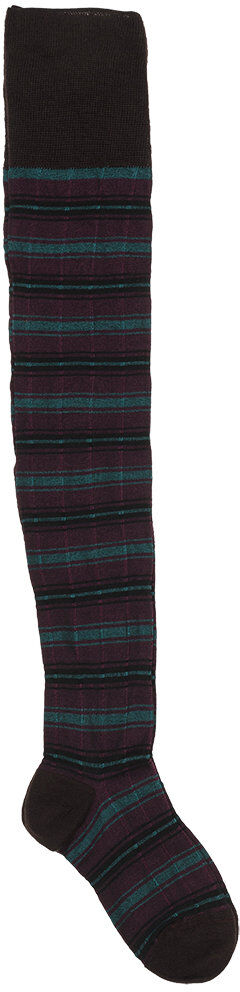 Gallo Calze lunghe a righe verdi viola e nere Gallo Calze lunghe a righe verdi viola e nere
