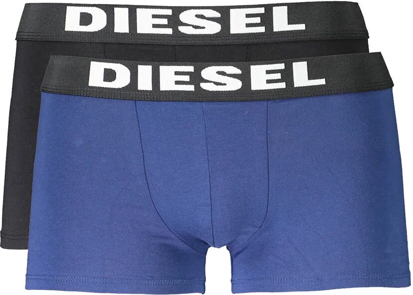 Diesel Confezione da 2 pz boxer parigamba Diesel con elastico logato, nero e blu