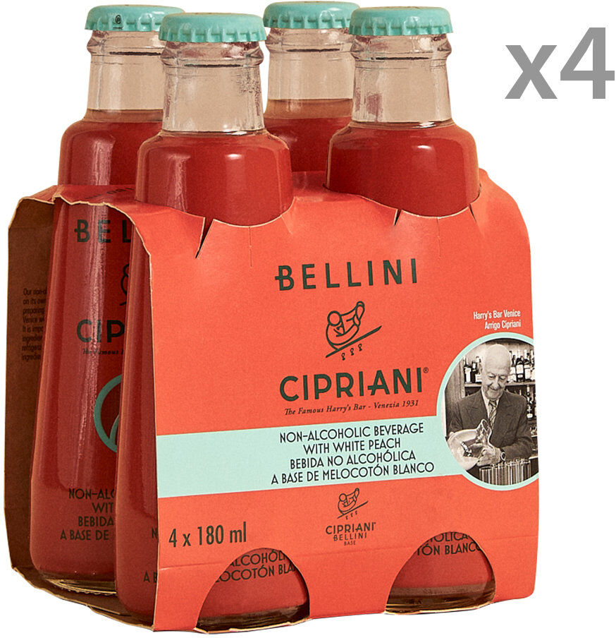 Cipriani Virgin Bellini - 4 cluster da 4 bottiglie 180 ml Cipriani Virgin Bellini - 4 cluster da 4 bottiglie 180 ml