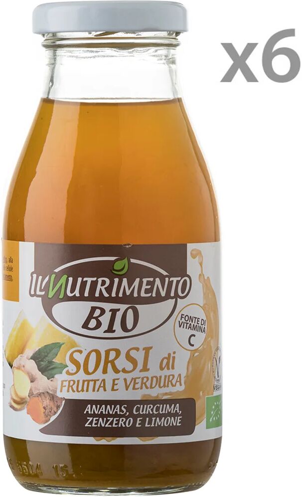 Probios 6 bottigliette - Smoothies BIO Ananas, Curcuma, Zenzero e Limone 250 ml