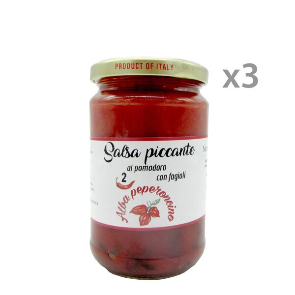 alba peperoncino 3 vasetti - salsa piccante con fagioli 300 gr