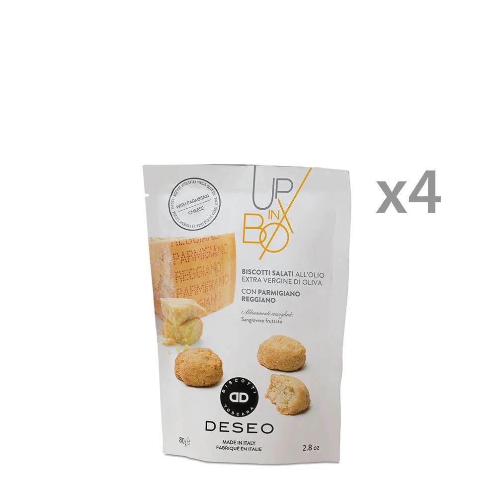 Deseo 4 confezioni - Biscotti Salati all''Olio Extravergine di Oliva Parmigiano Reggiano 80 gr