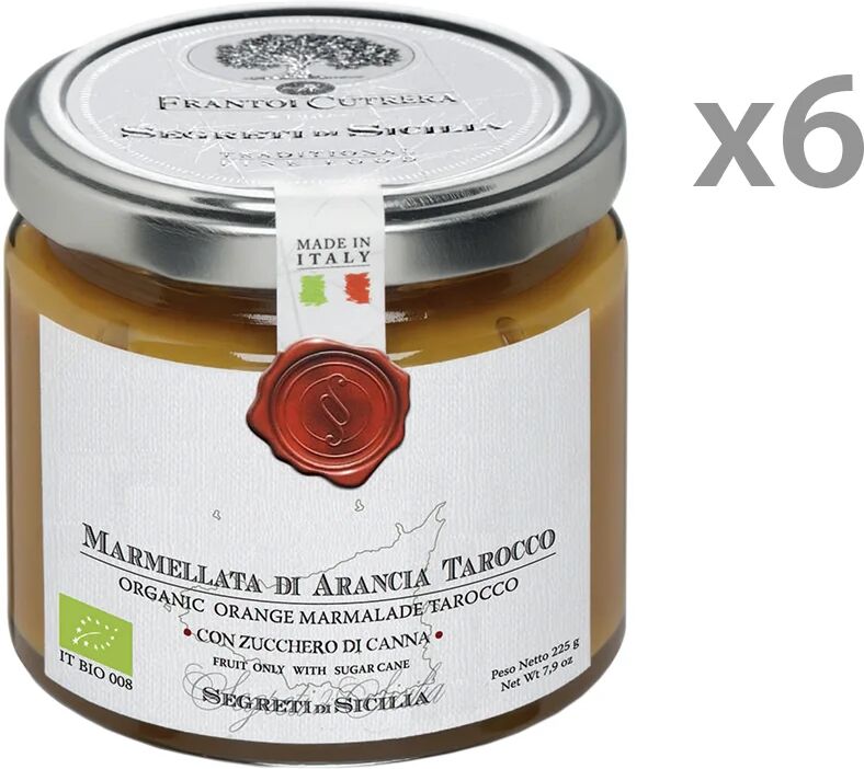 Segreti di Sicilia 6 vasetti - Marmellata di Arancia Tarocco BIO 225 gr