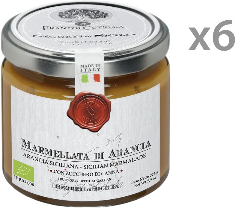 Segreti di Sicilia 6 vasetti - Marmellata di Arancia Siciliana BIO 225 gr