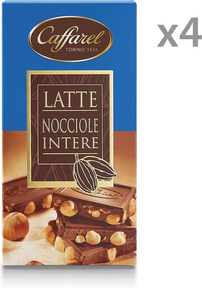 Caffarel 4 tavolette - latte con nocciole intere in astuccio 150 gr