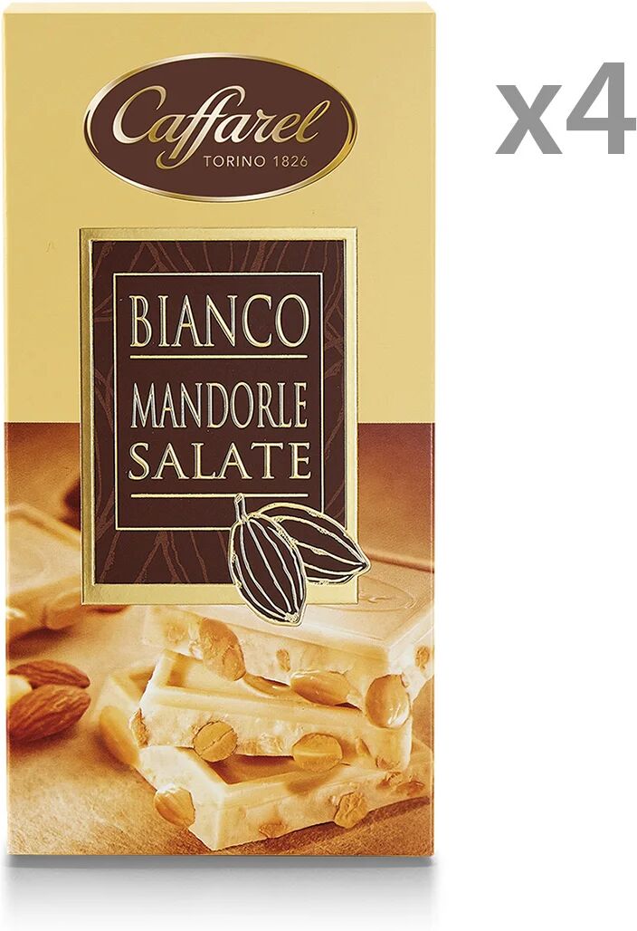 Caffarel 4 tavolette - bianco con mandorle salate in astuccio 150 gr