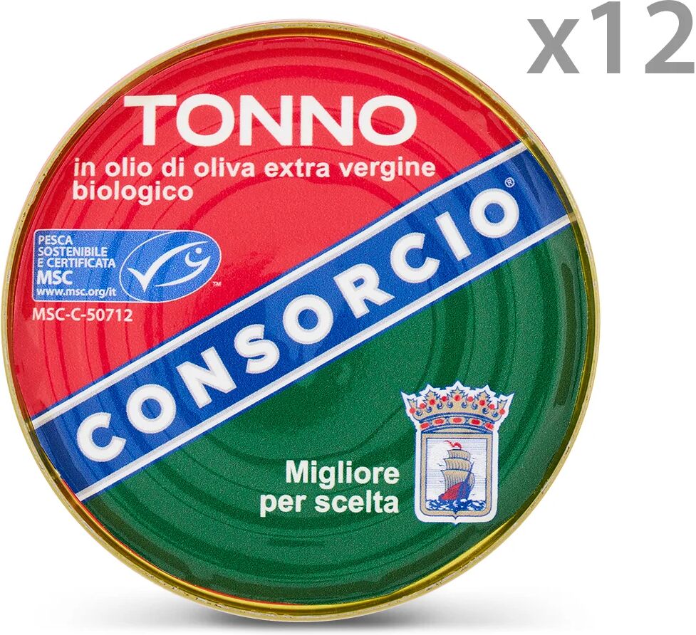 Consorcio 12 confezioni - Trancio di Tonno in olio EVO MSC BIO da 200 gr