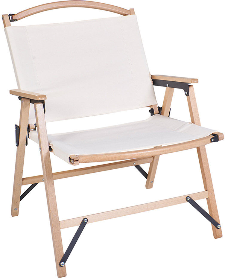 Giardino a colori Glamping - poltrona in tela beige  e legno - pieghevole Giardino a colori Glamping - poltrona in tela beige  e legno - pieghevole