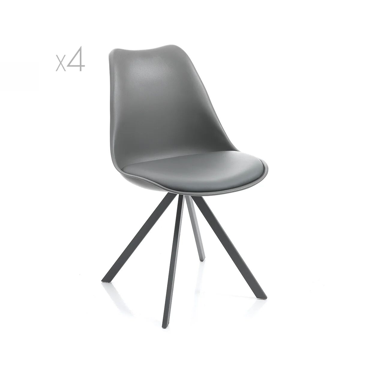 tavoli & sedie by tomasucci set 4 sedie kiki slim, grigio opaco