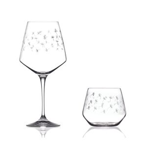 rcr- 2020 set 2 pezzi bicchieri acqua + vino in cristallo - crystal whishes
