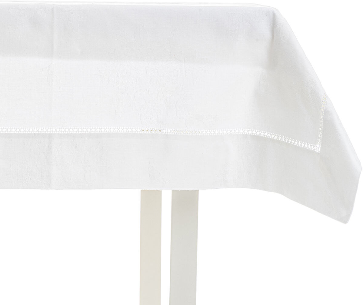 Zenoni & Colombi Copritavolo Fiandra con gigliuccio 100x100 bianco Zenoni & Colombi Copritavolo Fiandra con gigliuccio 100x100 bianco
