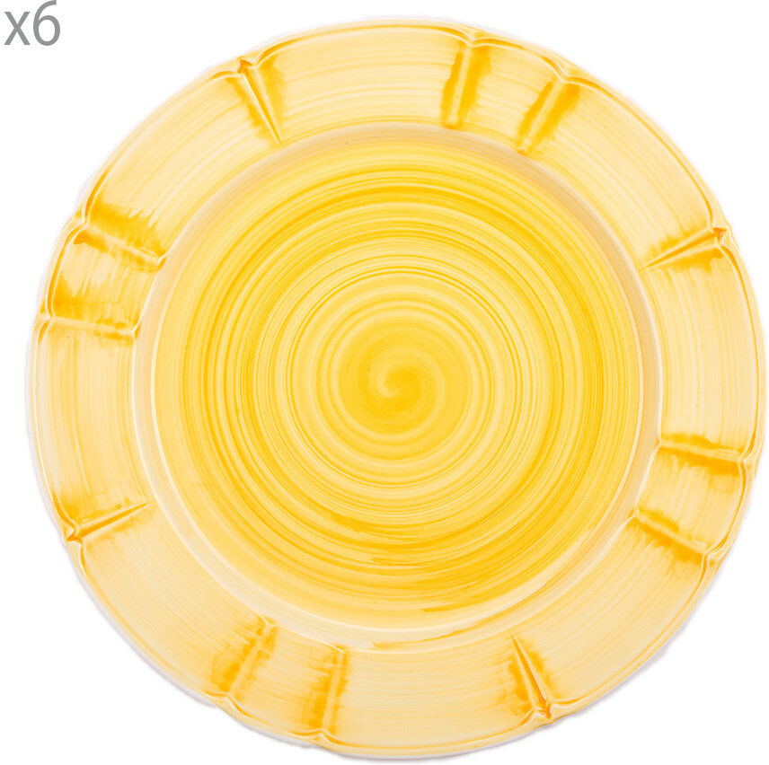 Arcucci Set da 6 piatto frutta Provence spirale, giallo Arcucci Set da 6 piatto frutta Provence spirale, giallo