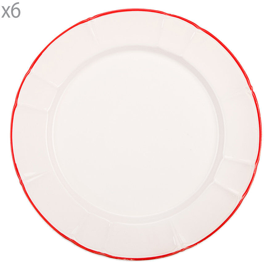 Arcucci Set da 6 piatto frutta Provence filo rosso Arcucci Set da 6 piatto frutta Provence filo rosso