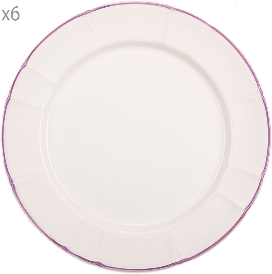 Arcucci Set da 6 piatto piano Provence filo lilla ica Arcucci Set da 6 piatto piano Provence filo lilla ica