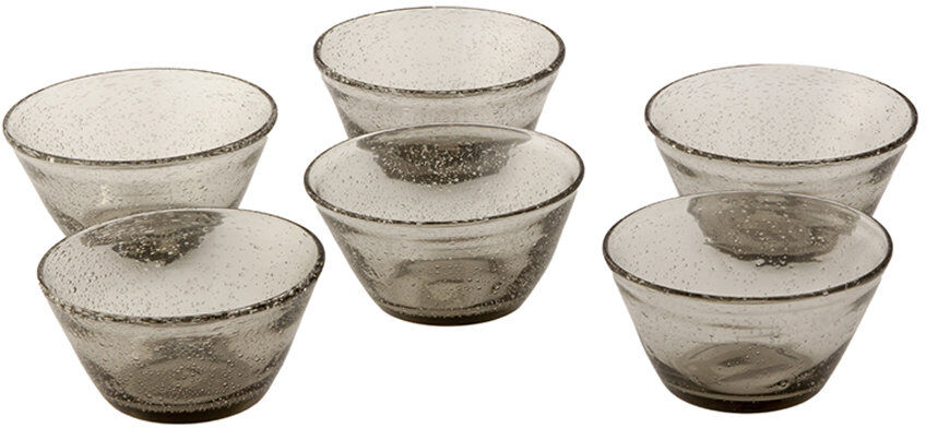 Kaleidos Set 6 coppette in vetro soffiato grigio Kaleidos Set 6 coppette in vetro soffiato grigio