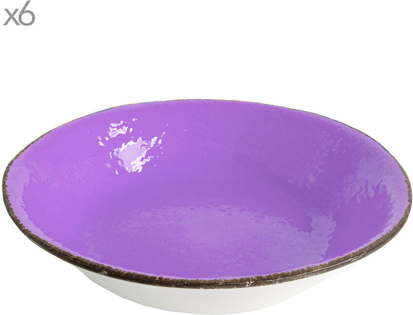 Arcucci Preta Set da 6  preta lilla p.to fondo cm.21 ceramica Arcucci Preta Set da 6  preta lilla p.to fondo cm.21 ceramica