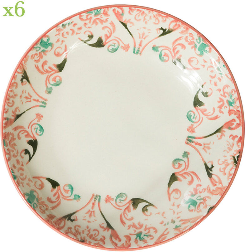 Giardino a colori Set da 6 bamberga - piatto fondo decoro corallo Giardino a colori Set da 6 bamberga - piatto fondo decoro corallo