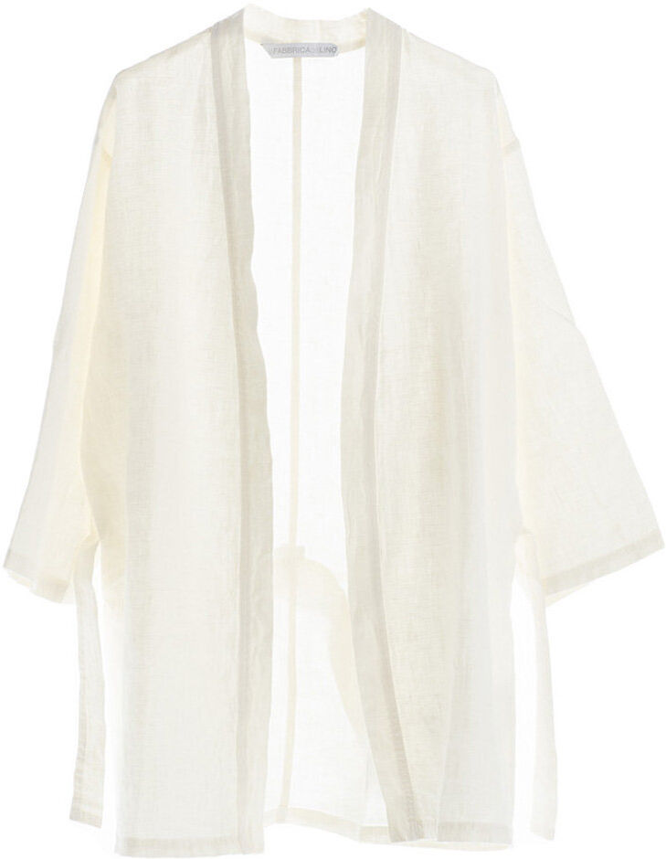 La Fabbrica del Lino Accappatoio kimono donna RIPRESE & RIBATTUTE, greggio La Fabbrica del Lino Accappatoio kimono donna RIPRESE & RIBATTUTE, greggio