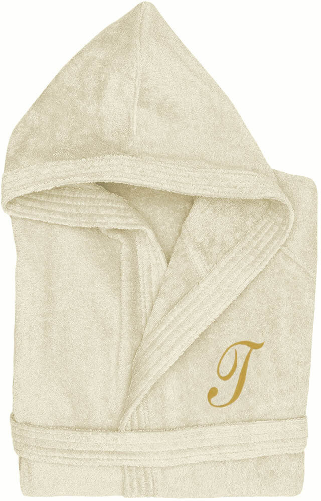 Monogram Accappatoio con cappuccio Monogram T,panna Monogram Accappatoio con cappuccio Monogram T,panna
