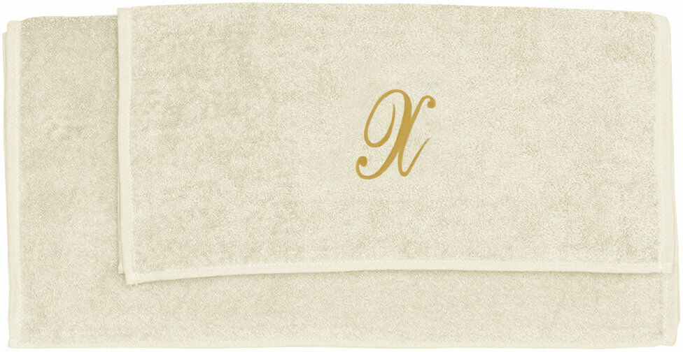 Monogram Coppia salvietta + ospite Monogram X, panna Monogram Coppia salvietta + ospite Monogram X, panna