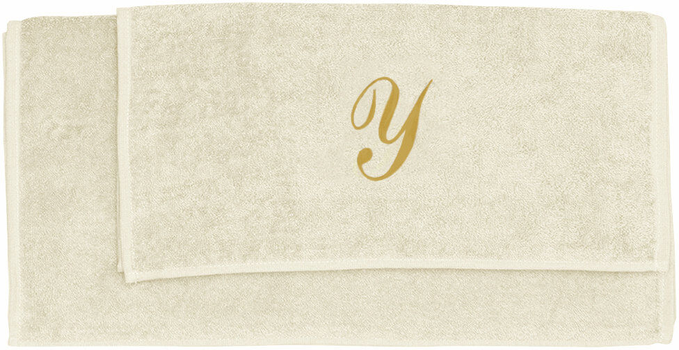 Monogram Coppia salvietta + ospite Monogram Y, panna Monogram Coppia salvietta + ospite Monogram Y, panna
