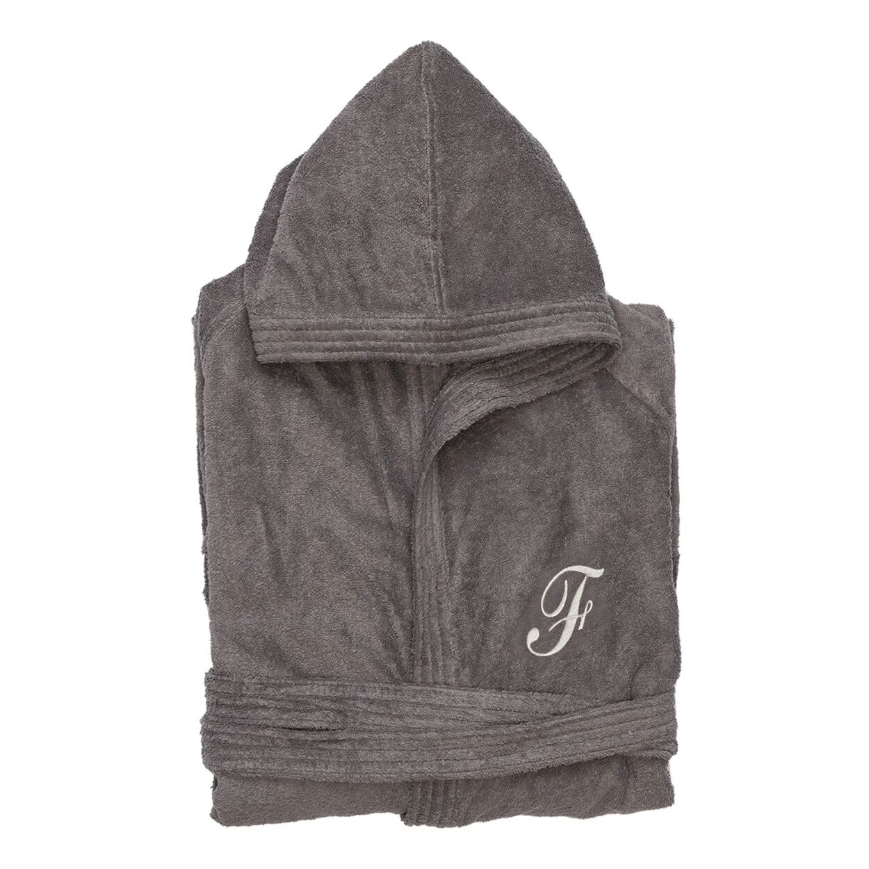 Monogram Accappatoio con cappuccio monogram f, grigio Monogram Accappatoio con cappuccio monogram f, grigio