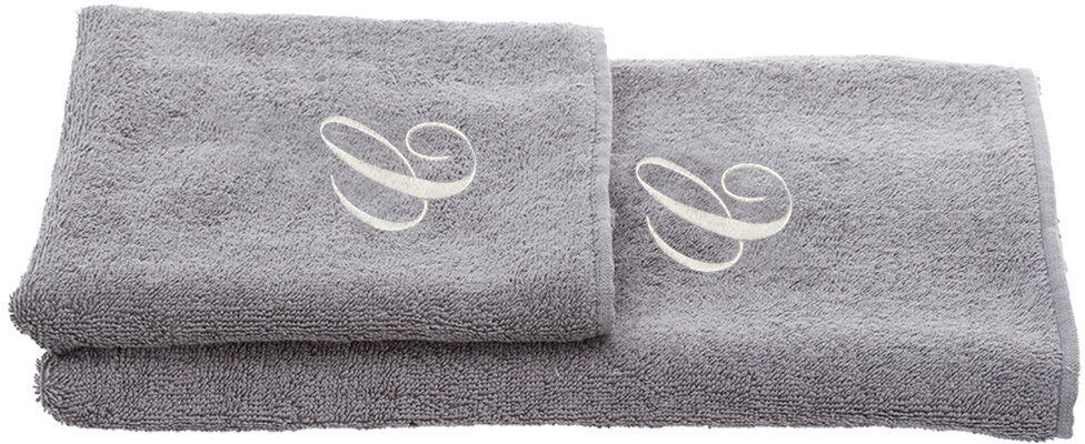 Monogram Coppia salvietta + ospite monogram c, grigio Monogram Coppia salvietta + ospite monogram c, grigio