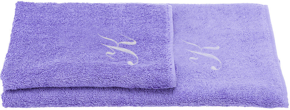 Monogram Coppia salvietta + ospite monogram k, lilla Monogram Coppia salvietta + ospite monogram k, lilla