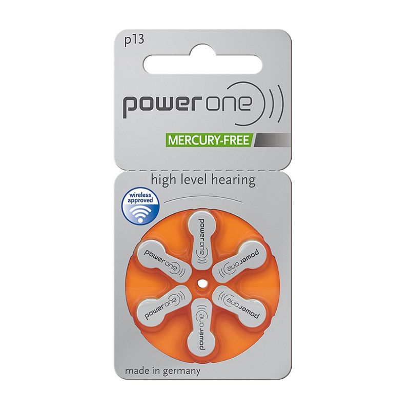 Power One Misura 13 / Pr48 / P13 - Blister Da 6 Batterie Per Protesi Acustiche