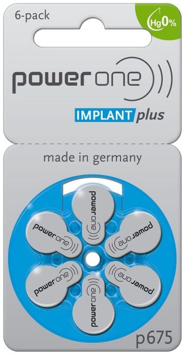 Power One Batterie  675 Implant Plus Per Protesi Acustiche Cocleari