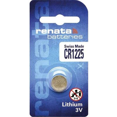 Batteria al Litio Renata CR1225 - 3V, 48mAh, Pulsante Batteria al Litio Renata CR1225 - 3V, 48mAh, Pulsante