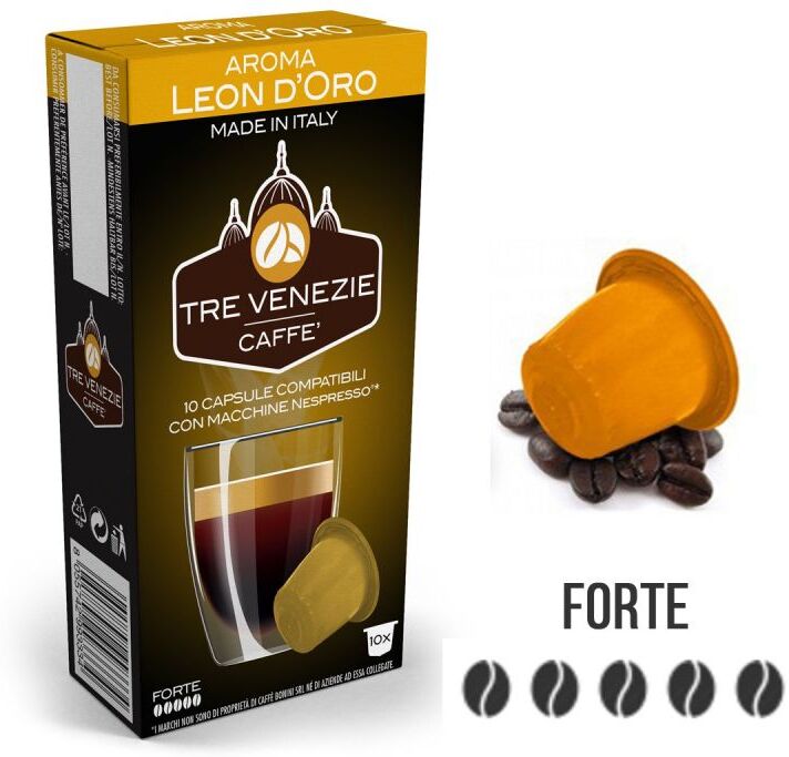 Caffè Tre Venezie 10 Capsule Leon D'Oro Compatibili Nespresso -