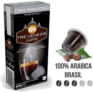 Caffè Tre Venezie 10 Capsule Oro Sinuoso Compatibili Nespresso -