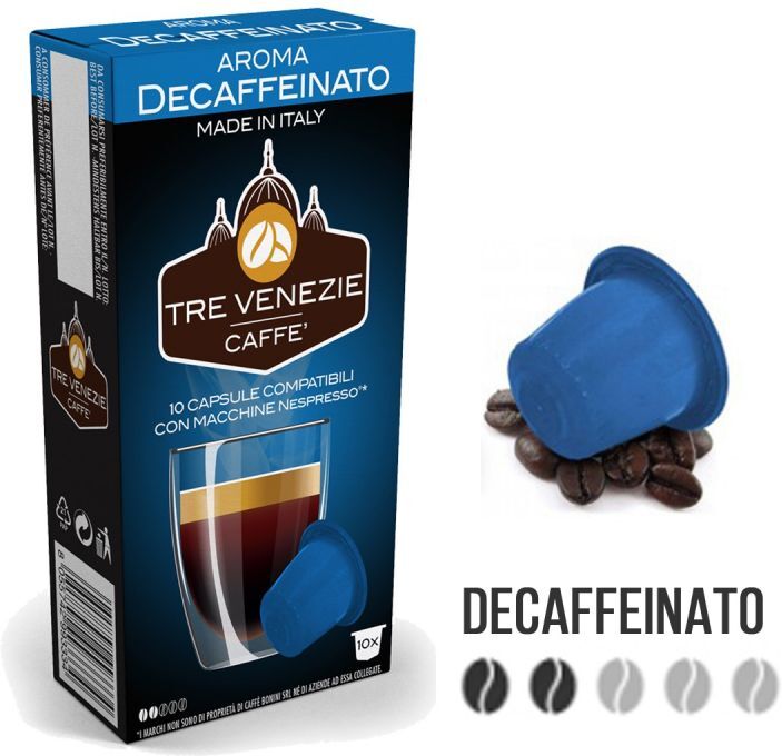 Caffè Tre Venezie 10 Capsule Decaffeinato Compatibili Nespresso -