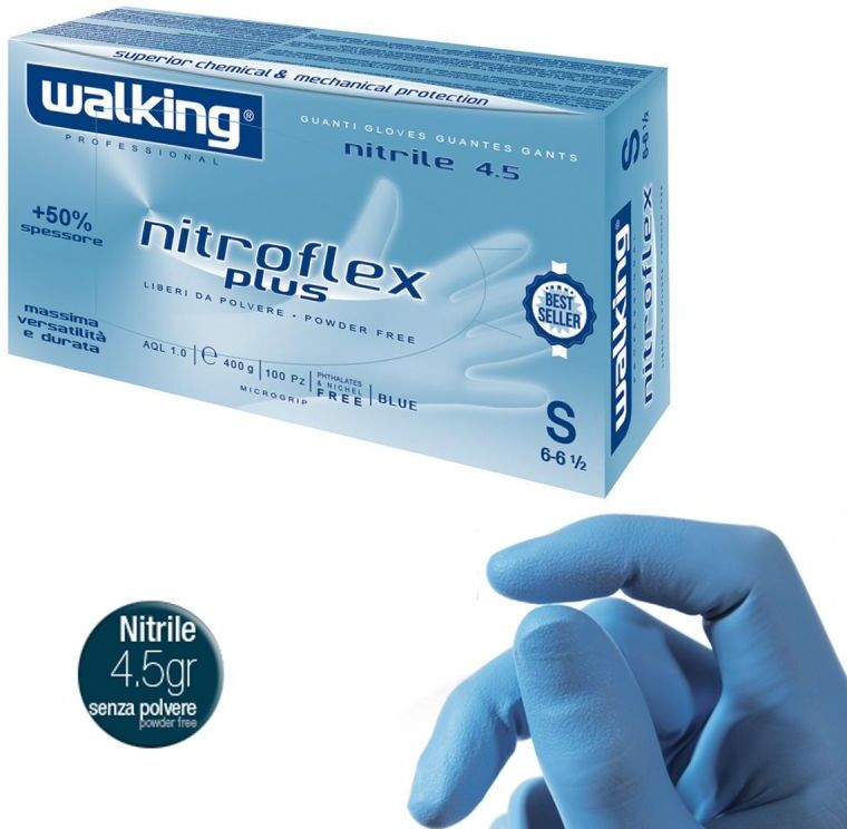 Walking Guanti In Nitrile Monouso Nitroflex Plus