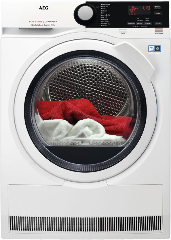 AEG T8 DBE 853 Libera installazione Caricamento frontale Bianco 8 kg A+++