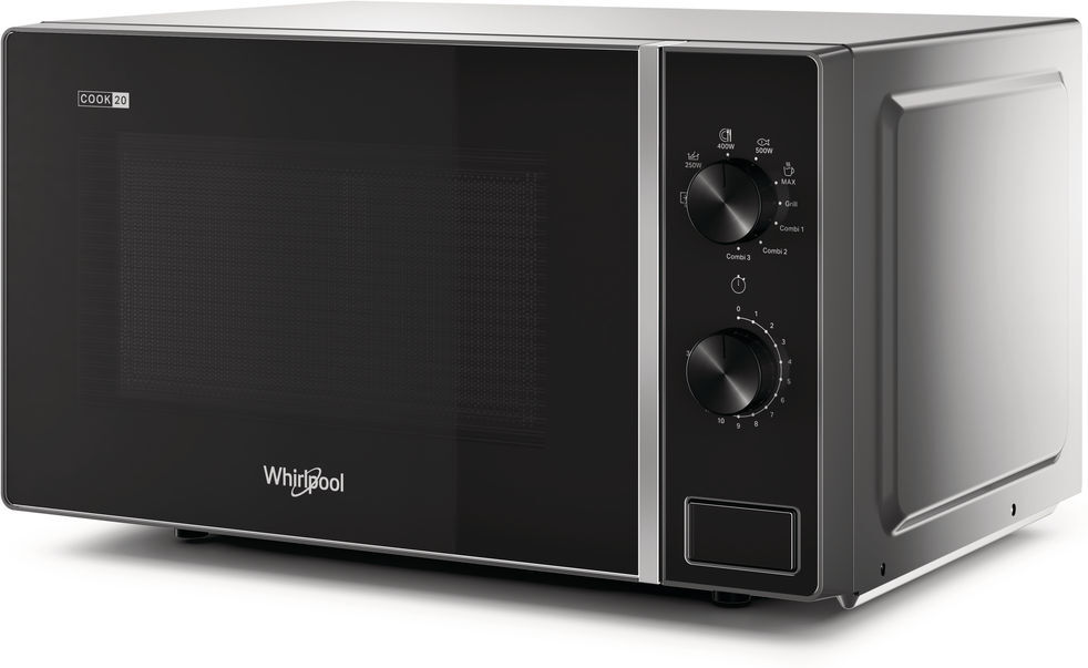 Whirlpool MWP 103 SB forno a microonde Superficie piana Microonde con grill 20 L 700 W Nero, Argento