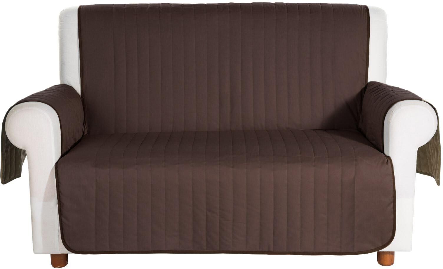 Caleffi Copridivano salvadivano trapuntato Caleffi Bicolor in cotone- 3 posti moka Caleffi Copridivano salvadivano trapuntato Caleffi Bicolor in cotone- 3 posti moka