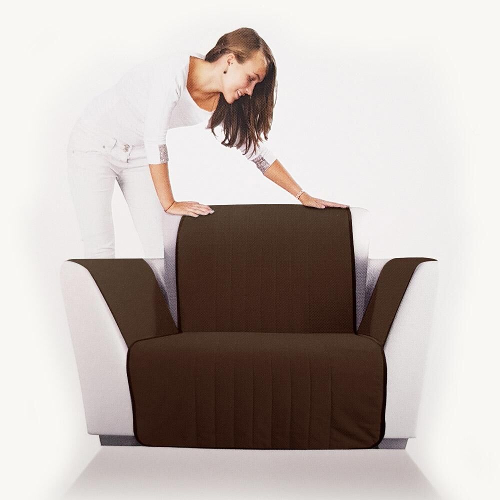 Caleffi Copripoltrona trapuntato Caleffi Bicolor in cotone  poltrona moka Caleffi Copripoltrona trapuntato Caleffi Bicolor in cotone  poltrona moka