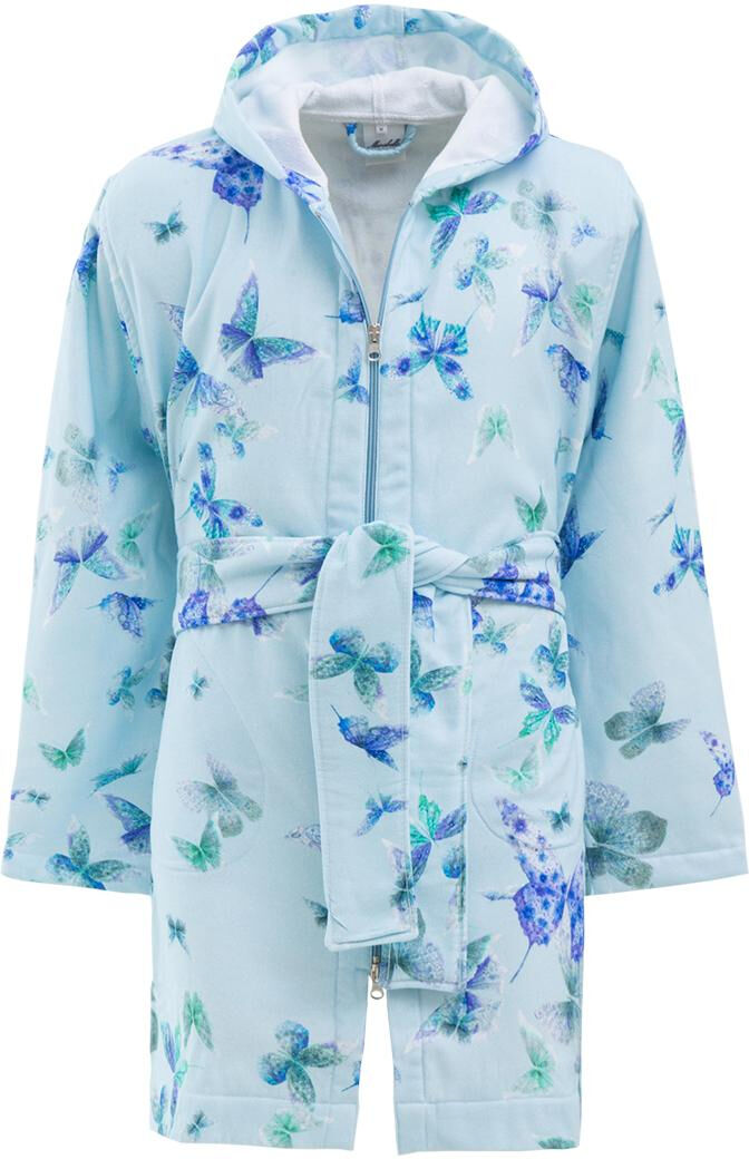 Mirabello Accappatoio copricostume donna con cappuccio MIRABELLO cotone BUTTERFLY azzurro Mirabello Accappatoio copricostume donna con cappuccio MIRABELLO cotone BUTTERFLY azzurro