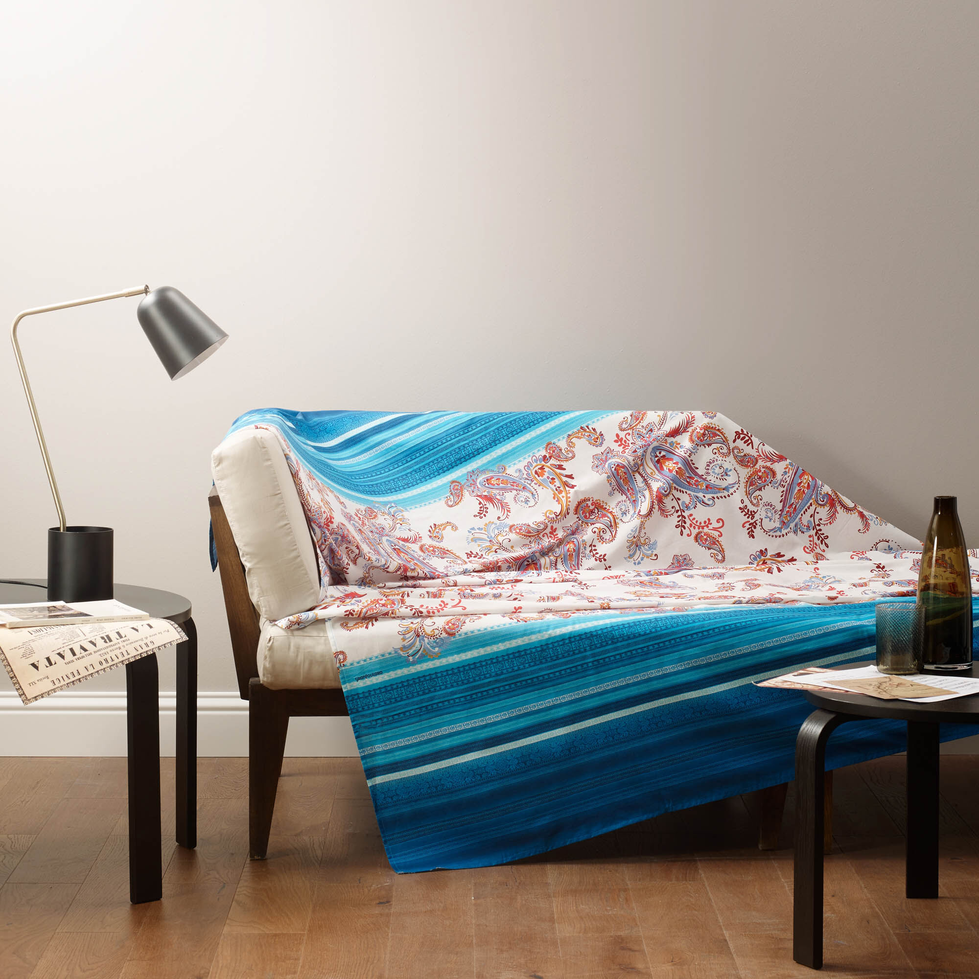 Bassetti Granfoulard TOSCA B1 Copritutto Telo Arredo Toni AZZURRO Bassetti Granfoulard TOSCA B1 Copritutto Telo Arredo Toni AZZURRO