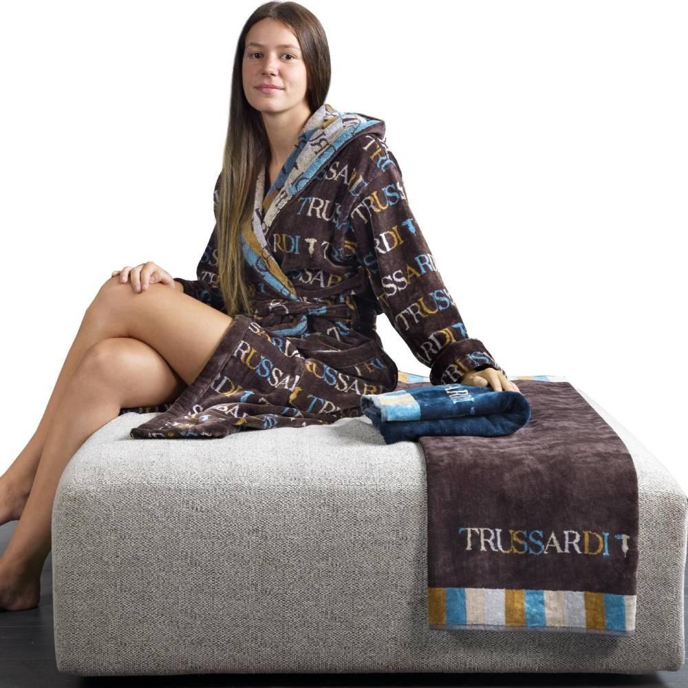 Trussardi Accappatoio con cappuccio Turquoise Coast marrone Trussardi Accappatoio con cappuccio Turquoise Coast marrone