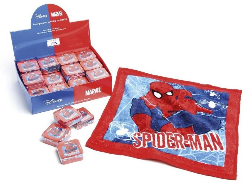 Caleffi Asciugamano magico da bagno Lavette SpiderMan in spugna Caleffi Asciugamano magico da bagno Lavette SpiderMan in spugna