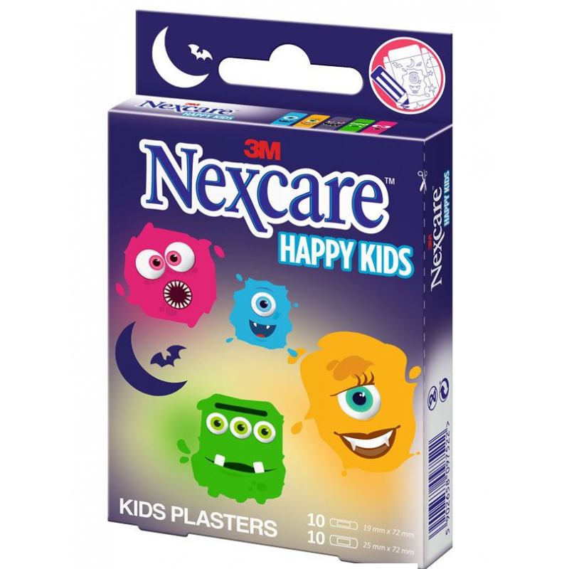 3M Nexcare® Kids Plasters Monsters 3M 20 Cerotti Assortiti
