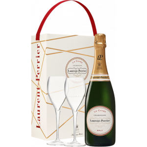 champagne laurent-perrier champagne laurent perrier - la cuvée - cofanetto 2 flute