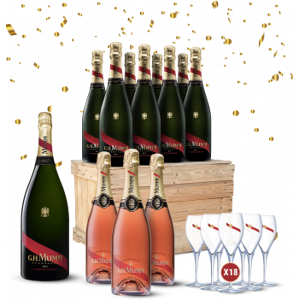 champagne mumm - cartone misto per le feste - mumm cordon rouge